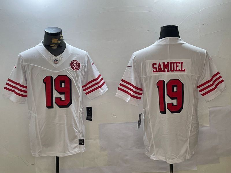 Men San Francisco 49ers 19 Samuel White three generations 2024 Nike Limited NFL Jersey style 3